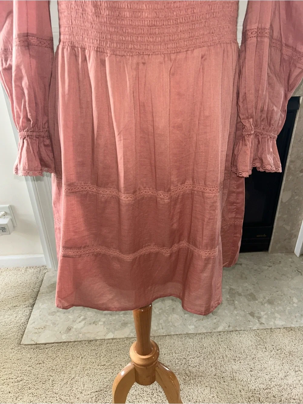 Reformation Dunes Smocked Square-Neck Puff Sleeve Mini Dress - Picture 4 of 9